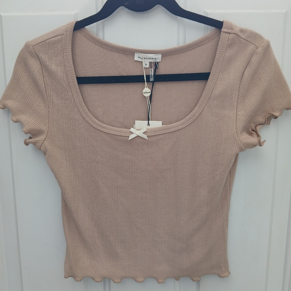 bohme Mimosa Beige Top NWT
